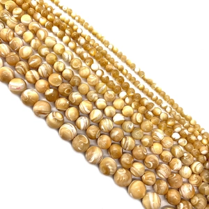 Natural Trochus Shell Round Loose Beads Polished Elegant Bohemian Vintage Style For DIY Jewelry Making Bracelet Necklace