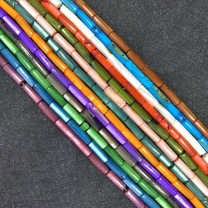 Künstliche Perles de Tube en Coquille Naturelle d'Eau Douce Teintes Cylindriques en Nacre Künstliche Perles d'Espacement pour la Fabrication de Bijoux DIY