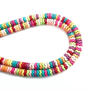 Bunte gewellte 3x10mm Natursteinperlen für DIY-Halsketten und Schmuckzubehör