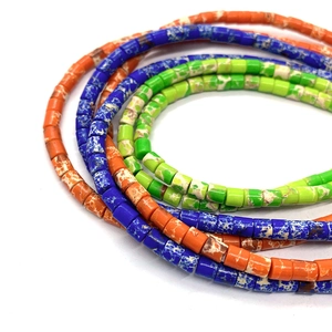 4x4mm natuursteen cilinder kralen in turquoise en lapis voor DIY sieraden maken