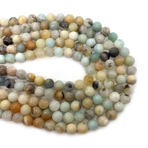 Polished natural Amazonite round beads strand for DIY necklace and jewelry making