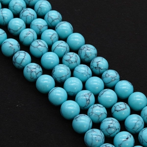 Cuentas Redondas de Piedra Natural Estilo Turquesa Cuentas Sueltas Pulidas para Hacer Joyas DIY Collares Pulseras Accesorios