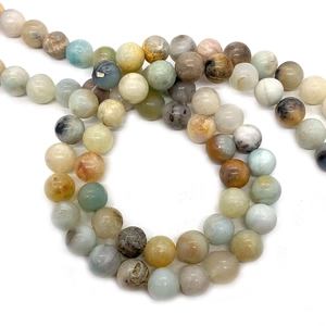 Polished 6mm-10mm natural amazonite stone round beads for DIY jewelry making