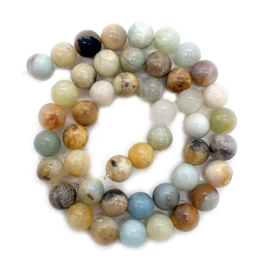 Natural amazonite round stone beads strand for DIY necklace jewelry making