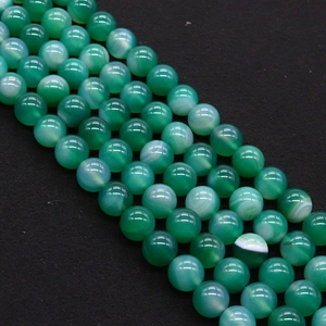 Natural Green Striped Agate Loose Beads Polished Round Gemstone For DIY Necklace Bracelet Jewelry Making 4mm To 12mm