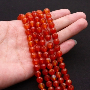 Polished 8mm red agate carnelian round beads for DIY jewelry making and necklaces
