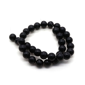 Polished black onyx natural stone beads strands for DIY jewelry making accessories