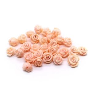 Pink synthetic coral rose flower beads for DIY jewelry making and earring accessories