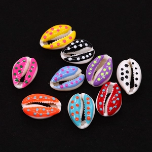Natural Cowrie Shell Beads Printed Polka Dot Shell Pendants For DIY Jewelry Making Necklace Bracelet Handcrafted Accessories
