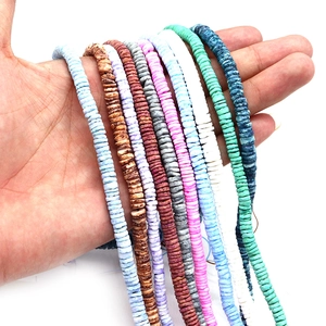 Colorful natural freshwater shell disc heishi beads for DIY jewelry making necklaces