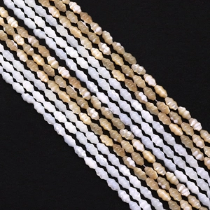 Natural Trochus Shell Beads Spindle Shape Loose Beads For DIY Jewelry Making Accessories Brown White Shell Beads
