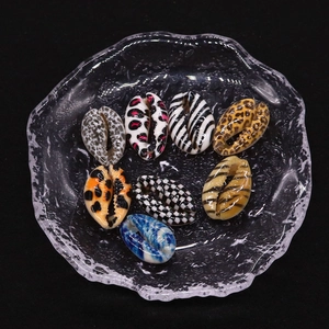 Natürliche 9x19mm Muschelperlen mit Leopardenmuster für DIY Schmuckherstellung