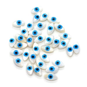 Marquise mother of pearl evil eye beads for DIY necklace and bracelet crafting