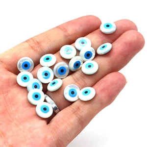 Natürliche Meeresschnecke Evil Eye Perlen für DIY Schmuckherstellung Zubehör