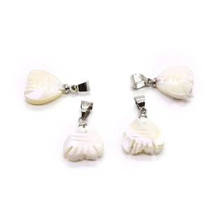 Ciondoli a pesce in madreperla naturale con ganci in argento S925 per gioielli fai da te