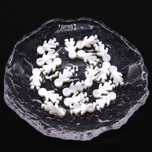 Cuentas de nácar blanco natural con forma humana y brillo irisado para joyería artesanal