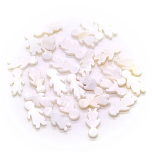 Natürliche Muschelperlen in Jungen- und Mädchenform mit weißem Perlglanz für DIY-Schmuck