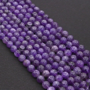 Perles Rondes en Améthyste Naturelle Cristal Violet Perles de Pierre en Vrac pour Fabrication de Bijoux DIY Accessoires