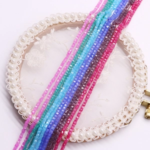 Perles facettées de 2,5 mm en pierre naturelle cubique, fils multicolores pour bijoux DIY