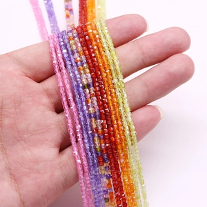Colorful 2-3mm faceted square natural stone beads for DIY jewelry making and bracelets