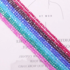 Perles en pierre naturelle facettée carrée de 2,5 mm pour la création de bijoux DIY