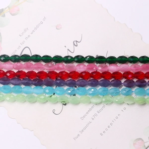 Gefacetteerde kattenoog natuursteen kralen in zes kleuren voor DIY sieraden en kettingen