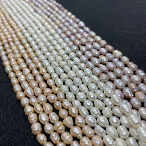Perles d'eau douce naturelles en forme de riz pour la création de bijoux DIY