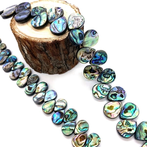 Perles goutte en coquille d'abalone naturelle avec éclat arc-en-ciel pour bijoux DIY