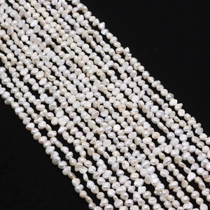 Strands of white Baroque freshwater pearls with high luster for DIY jewelry making