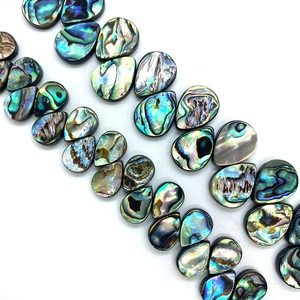 Perles de nacre d'abalone naturelle en forme de goutte aux reflets arc-en-ciel pour bijoux