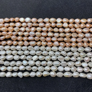 Natural freshwater baroque pearls in white and pink tones for DIY jewelry making