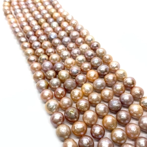 Perlas de agua dulce Edison de 9-10 mm con brillo metálico para creación de joyería