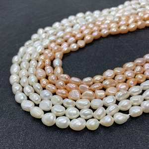 Natural baroque freshwater pearls in white and pink tones for DIY jewelry making