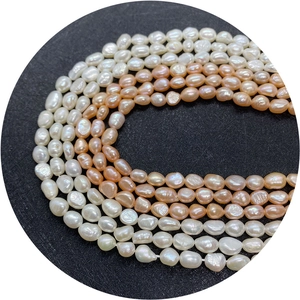 Natural white and pink baroque freshwater pearls in irregular shapes for DIY jewelry making
