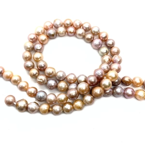 Natürliche Edison-Süßwasserperlen 9-10mm in Lavendel und Champagner für Schmuck-DIY