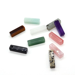 Rectangle natural stone pendants in amethyst and tiger eye for DIY jewelry making