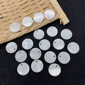 Pendentifs ronds en nacre blanche naturelle pour la création de colliers de bijoux DIY