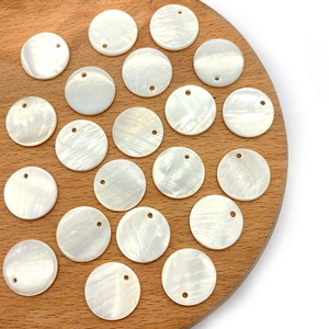 Perles de nacre naturelle blanches rondes plates 10mm avec trous pour bijoux DIY