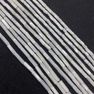 Perline a Tubo Cilindrico in Madreperla Bianca di Conchiglia Marina Naturale per Creazione di Collane e Bracciali Fai da Te Donna
