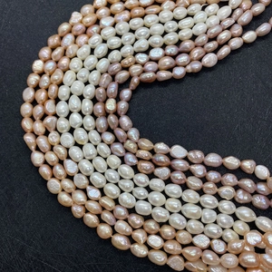 Close-up of multicolored natural freshwater baroque pearls for DIY jewelry making