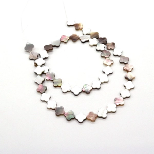 Perles en forme de trèfle en nacre noire naturelle pour accessoires de bijoux DIY