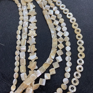 Cuentas de concha natural pulida en formas de estrella y óvalo para joyería de bricolaje