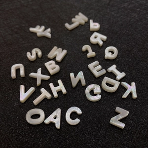 Natural white mother of pearl alphabet beads set for personalized DIY jewelry making