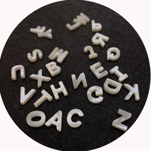 Natural white mother of pearl alphabet beads for DIY jewelry making and necklaces