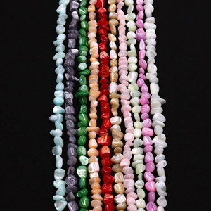 Natural sea shell irregular loose beads for DIY jewelry making in multi-color strands