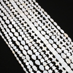 Natural White Mother Of Artificial Pearl Shell Beads Assorted Shapes For DIY Jewelry Making Necklace Bracelet Handmade Accessory