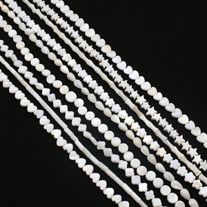 Natural White Shell Loose Beads Heart Star Flower Iridescent Mother Of Artificial Pearl Strand For DIY Jewelry Making Bracelet Necklace