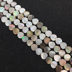 Natural Seawater Black Shell Heart Shaped Loose Beads Polished Mother Of Artificial Pearl Beads DIY Necklace Jewelry Making Accessories