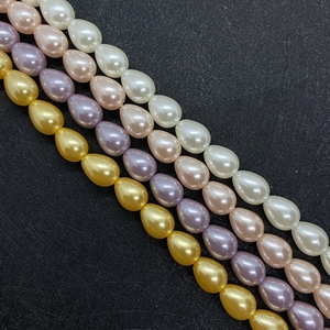 Perles en forme de goutte en jaune, violet, rose et blanc pour création bijoux DIY