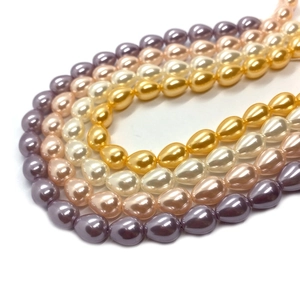 Perles en forme de goutte en violet, rose et or pour la création de bijoux DIY
